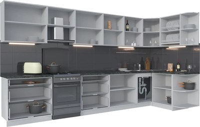 Кухонный гарнитур Интерлиния Мила Матте 1.5x3.9 Б PR