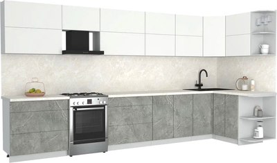 Кухонный гарнитур Интерлиния Мила Матте 1.5x4.0 Б PR - фото