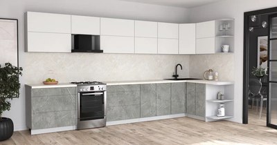 Кухонный гарнитур Интерлиния Мила Матте 1.5x4.0 Б PR