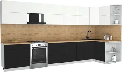 Кухонный гарнитур Интерлиния Мила Матте 1.5x4.0 Б PR - фото