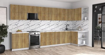 Кухонный гарнитур Интерлиния Мила Матте 1.5x4.0 Б PR