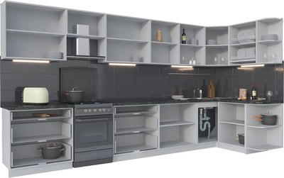Кухонный гарнитур Интерлиния Мила Матте 1.5x4.0 Б PR