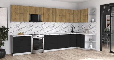 Кухонный гарнитур Интерлиния Мила Матте 1.5x4.0 Б PR