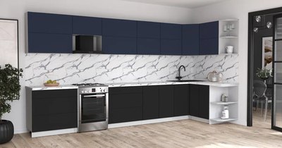 Кухонный гарнитур Интерлиния Мила Матте 1.5x4.0 Б PR