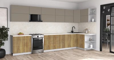 Кухонный гарнитур Интерлиния Мила Матте 1.5x4.0 Б PR