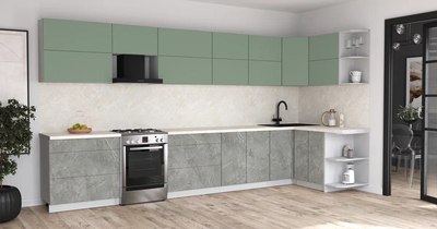 Кухонный гарнитур Интерлиния Мила Матте 1.5x4.0 Б PR