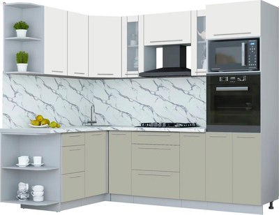 Кухонный гарнитур Интерлиния Мила Пластик 1.68x2.4 LV - фото