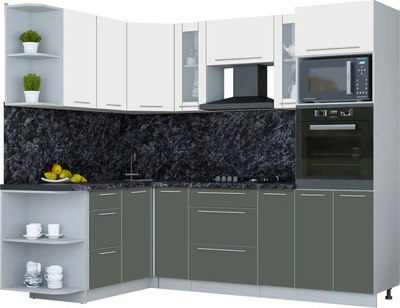 Кухонный гарнитур Интерлиния Мила Пластик 1.68x2.4 LV - фото