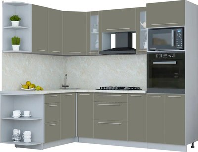 Кухонный гарнитур Интерлиния Мила Пластик 1.68x2.4 LV - фото