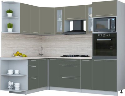 Кухонный гарнитур Интерлиния Мила Пластик 1.68x2.4 LV - фото