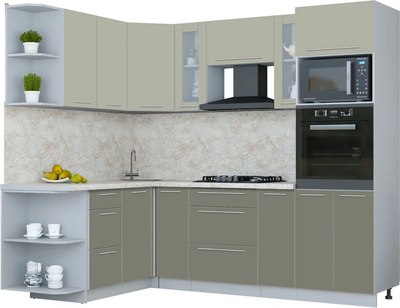 Кухонный гарнитур Интерлиния Мила Пластик 1.68x2.4 LV - фото