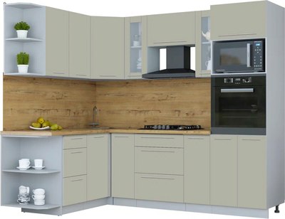 Кухонный гарнитур Интерлиния Мила Пластик 1.68x2.4 LV - фото