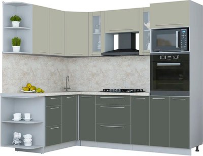 Кухонный гарнитур Интерлиния Мила Пластик 1.68x2.4 LV - фото