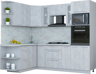 Кухонный гарнитур Интерлиния Мила Пластик 1.68x2.4 LV - фото