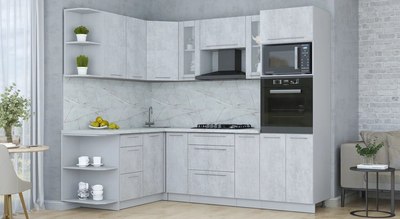 Кухонный гарнитур Интерлиния Мила Пластик 1.68x2.4 LV