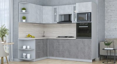 Кухонный гарнитур Интерлиния Мила Пластик 1.68x2.4 LV