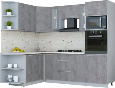 Кухонный гарнитур Интерлиния Мила Пластик 1.68x2.4 LV - фото