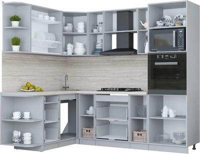 Кухонный гарнитур Интерлиния Мила Пластик 1.68x2.4 LV