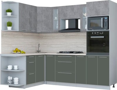Кухонный гарнитур Интерлиния Мила Пластик 1.68x2.4 LV - фото