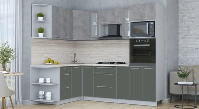 Кухонный гарнитур Интерлиния Мила Пластик 1.68x2.4 LV