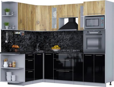 Кухонный гарнитур Интерлиния Мила Пластик 1.68x2.4 LV - фото