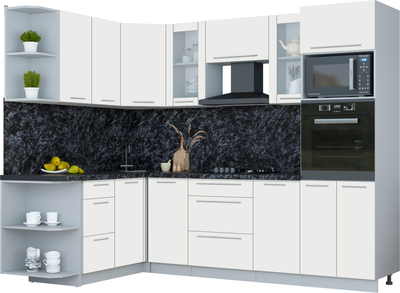 Кухонный гарнитур Интерлиния Мила Пластик 1.68x2.6 LV - фото