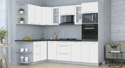 Кухонный гарнитур Интерлиния Мила Пластик 1.68x2.6 LV