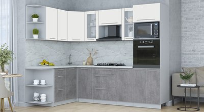 Кухонный гарнитур Интерлиния Мила Пластик 1.68x2.6 LV