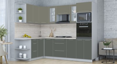 Кухонный гарнитур Интерлиния Мила Пластик 1.68x2.6 LV