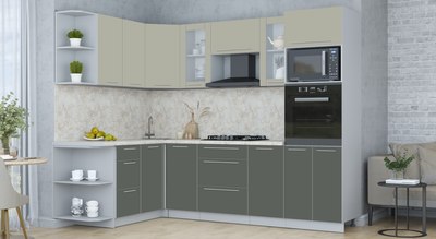 Кухонный гарнитур Интерлиния Мила Пластик 1.68x2.6 LV