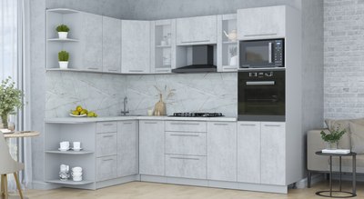 Кухонный гарнитур Интерлиния Мила Пластик 1.68x2.6 LV