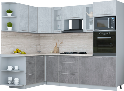 Кухонный гарнитур Интерлиния Мила Пластик 1.68x2.6 LV - фото