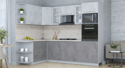 Кухонный гарнитур Интерлиния Мила Пластик 1.68x2.6 LV