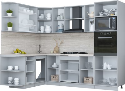 Кухонный гарнитур Интерлиния Мила Пластик 1.68x2.6 LV