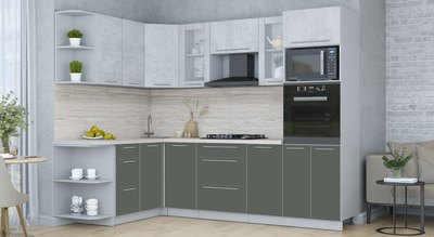 Кухонный гарнитур Интерлиния Мила Пластик 1.68x2.6 LV