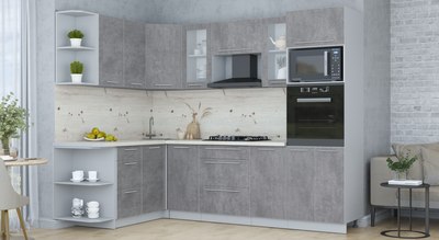 Кухонный гарнитур Интерлиния Мила Пластик 1.68x2.6 LV