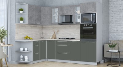 Кухонный гарнитур Интерлиния Мила Пластик 1.68x2.6 LV