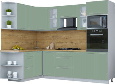 Кухонный гарнитур Интерлиния Мила Пластик 1.68x2.6 LV - фото