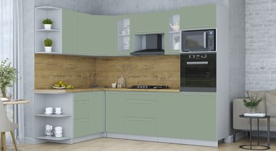 Кухонный гарнитур Интерлиния Мила Пластик 1.68x2.6 LV