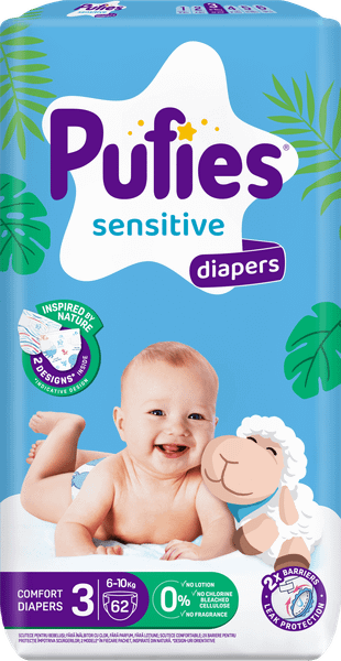 Подгузники детские Pufies Sensitive Midi 6-10кг - фото