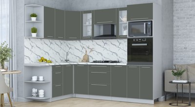 Кухонный гарнитур Интерлиния Мила Пластик 1.68x2.6 LV