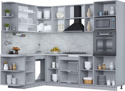 Кухонный гарнитур Интерлиния Мила Пластик 1.68x2.6 LV