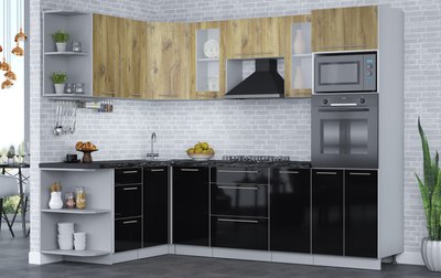 Кухонный гарнитур Интерлиния Мила Пластик 1.68x2.6 LV