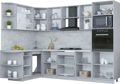 Кухонный гарнитур Интерлиния Мила Пластик 1.68x2.8 LV