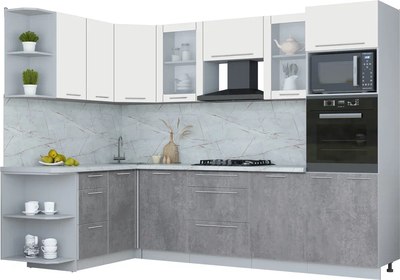 Кухонный гарнитур Интерлиния Мила Пластик 1.68x2.8 LV - фото