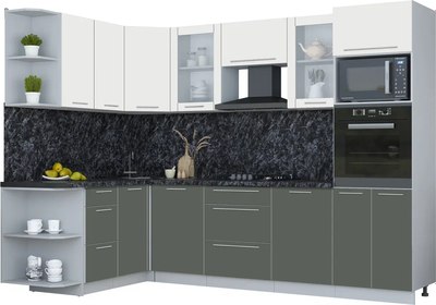 Кухонный гарнитур Интерлиния Мила Пластик 1.68x2.8 LV - фото