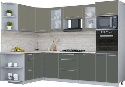 Кухонный гарнитур Интерлиния Мила Пластик 1.68x2.8 LV - фото