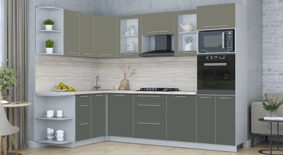 Кухонный гарнитур Интерлиния Мила Пластик 1.68x2.8 LV