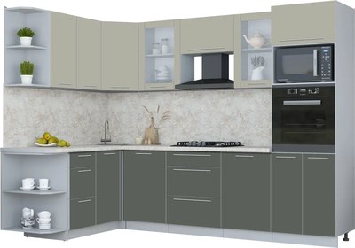 Кухонный гарнитур Интерлиния Мила Пластик 1.68x2.8 LV - фото