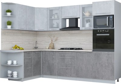 Кухонный гарнитур Интерлиния Мила Пластик 1.68x2.8 LV - фото